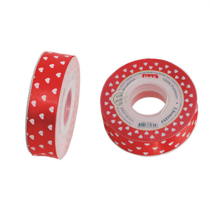 Nastro decorativo in raso Ilan Red Heart Ribbon da 2 cm, 25 iarde, per confezioni regalo e progetti fai da te - Product Image 1