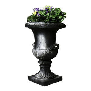 Urna de Jardín de Metal de Estilo Tradicional con Diseño Acanalado, Tallada a Mano, para Flores o Plantas Verdes - Product Image 3