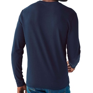 Camiseta de calidad profesional con cuello redondo, camiseta de manga larga lisa de alta calidad con logotipo personalizado, camiseta de manga larga de algodón 100% para hombre - Product Image 3