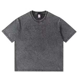 Camiseta de Lona Lavada para Hombre, 100% Algodón, Manga Corta, Cuello Redondo, Corte Regular, Logotipo Frontal, Ecológica y Transpirable, Estilo Casual - Product Image 1