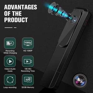 Caméras Sportives 1080P, Caméras Corporelles Mini Portables de Poche avec Enregistrement Vidéo et Prise de Photos pour la Maison, les Affaires et les Conférences - Product Image 3