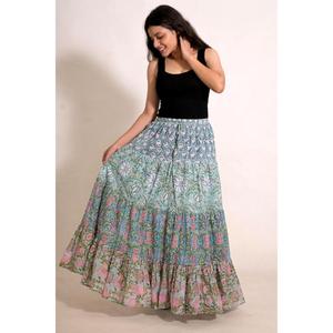 Bohemian Cotton Patchwork Maxi <b>Skirt</b>, Women's Handmade Festival <b>Skirt</b>, Ethnic <b>Summer</b> Wear <b>Skirt</b> - Product Image 1
