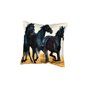 Fundas de Cojín de Algodón Hechas a Mano de 16x16 con Estampado de Caballos Negros Corriendo, Arte Espiritual, Cojines Decorativos para Sofá, Cama, Decoración del Hogar, Juego de Regalo - Product Image 3