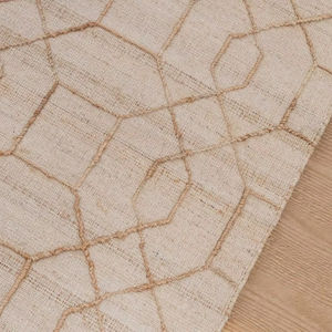 Alfombra de Yute Natural Tejida a Mano |   Alfombra Moderna con Diseño Abstracto |   Alfombra de Cáñamo Ecológica y Apta para Mascotas para Sala de Estar y Dormitorio - Product Image 6