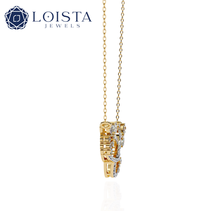 Collier pendentif nœud en or plaqué 18 carats avec diamant taille poire pour femme LOISTA, bijoux de luxe pour mariage - Product Image 4