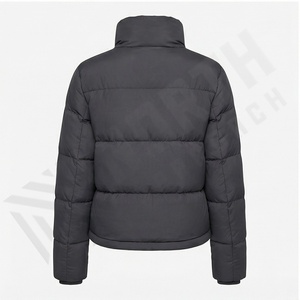 Mode féminine col haut fermeture éclair recadrée bouffant gilet veste manteau personnalisé hommes mode bouffant veste personnalisée - Product Image 3