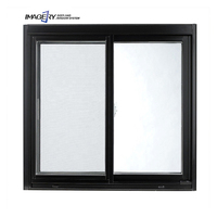 Fenêtre en Aluminium Incassable Coulissante Standard, Fenêtre Coulissante Réglable en Aluminium avec Double Vitrage Trempé