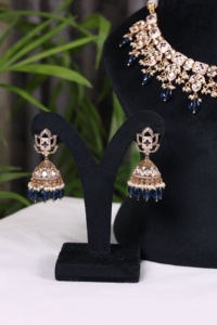 Luxury Certified Gold Plated Brass Chain <b>Choker</b> Necklace Cubic Zirconia <b>Black</b> Stones Ethnic Style Flower Design Women Wedding - Product Image 3