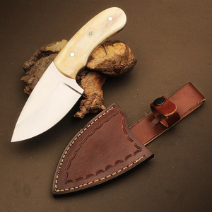 <b>Bone</b> <b>Handle</b> Skinner <b>Knife</b> with Leather Sheath Stainless Steel Camping Companion - Product Image 4