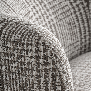 Fauteuil pivotant moderne en teck rembourré, fauteuil barillet avec base rotative à 360 degrés, coussin moelleux, mobilier de luxe pour hôtel - Product Image 6