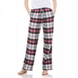 Custom Unisex Plaid Knitted <b>Flannel</b> <b>Pajama</b> Pants Lightweight Cotton Blend SpringSummerAutumn Sleepwear Soft Breathable Quick - Product Image 2