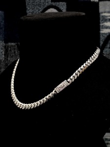 Collar de Lujo con Diamantes Moissanite, Cadena Cubana de Plata Esterlina 925, Estilo Hip Hop para Conciertos y Fiestas - Product Image 4