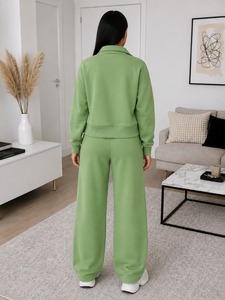 Survêtements pour femmes grande taille de haute qualité, effet délavé, brodés, style streetwear, respirants, en molleton de coton, pour l'hiver - Product Image 3