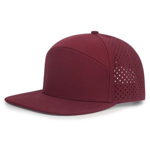 Casquette Snapback 6 Panneaux Bordeaux Réglable en Maille Unie Unisexe Style Décontracté pour Extérieur Printemps-Été - Product Image 2