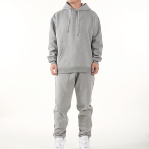 Ensemble de survêtement coupe-vent pour homme, automne-hiver, grande taille, sweat à capuche et pantalon de jogging, vêtements de sport, 100% coton - Product Image 1