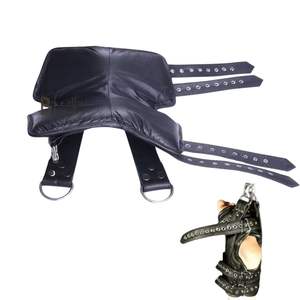 <b>Leather</b> Wrist Cuffs Pair with <b>Riveted</b> Design and Secure Buckle Fit - Product Image 5