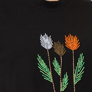 Camiseta de Verano para Mujer, Hecha en Pakistán, Moderna, con Bordado Gráfico, Transpirable, de Algodón, Corte Holgado, Estilo Urbano - Product Image 6