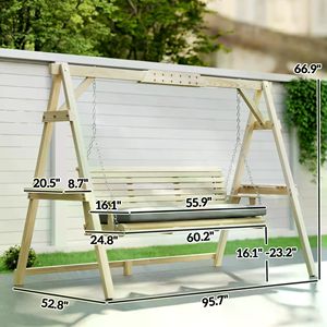 Sedia a Dondolo Moderna per Esterni e Interni, per Soggiorno, Hotel, Parco, Palestra, con Telaio in Acciaio, Legno, Metallo e Poliestere PE - Product Image 3