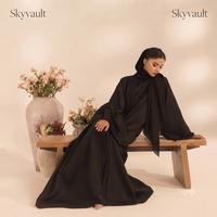 Abaya élégante perlée à devant ouvert en gros - Robe longue de soirée de luxe pour femmes musulmanes, couleur personnalisée