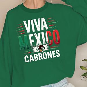 Sudadera Casual de Mujer con Estampado de Bandera Española Viva México, Tejida, 100% Poliéster - Product Image 2