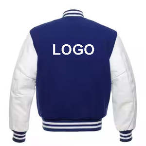 Chaqueta de Forro Polar Cepillado de Alta Calidad al por Mayor, Uniforme Universitario, Chaqueta Varsity Lisa con Logotipo Personalizado, Chaqueta de Béisbol para Hombre - Product Image 2