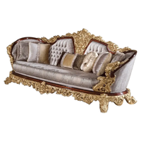 Ensemble de canapés sectionnels de luxe en bois de mahogany massif, design français, pour villa, appartement, hôtel, salon, capitonné, écologique