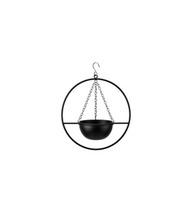 Minimalist Black Metal Hanging Planter Modern Round Iron <b>Plant</b> Hanger For Indoor And Outdoor Home Decor <b>Wall</b> And Ceiling <b>Mount</b> - Product Image 2