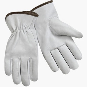 Gants de sécurité en coton, bracelet élastique, texture lisse, antidérapants, usage général, blanc - Product Image 1