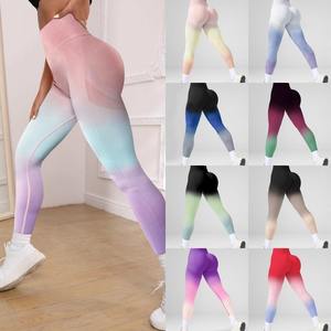 Leggings de yoga dégradés 9 couleurs pour femme, taille haute, effet froncé aux fesses, pantalon de sport sculptant pour femme, pantalon de fitness à chevilles ajustées - Product Image 5