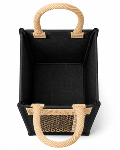 Bolsa de Yute Hecha a Mano para Botella de Agua |   Portabotellas Ecológico con Asa de Cuerda |   Bolsa de Regalo Reutilizable para Botellas de Vino de Yute - Product Image 2