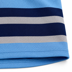 Jersey de Hockey sobre Hielo Sublimado, Azul Cielo, Gris Marino, Rayas, Cuello con Cordones, Manga Larga, Jersey de Equipo, Fabricante OEM, Venta Caliente - Product Image 6