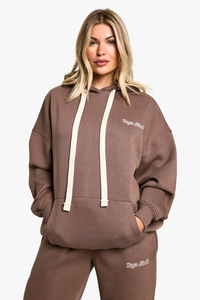 Ensemble décontracté pour femmes, vente en gros, dernier design, survêtement à capuche, tricot personnalisé, pantalon large et sweat-shirt en coton 100% - Product Image 6