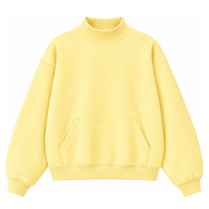 Women's Oversized Mock Neck Sweatshirt <b>Long</b> <b>Sleeve</b> Pullover Front Kangaroo Pocket Casual Streetwear <b>Top</b> Autumn Wear - Product Image 2