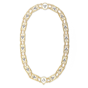 Collier de Collation Maçonnique de Qualité Supérieure Or et Blanc avec Couronne Couleur Personnalisée Durable Brodé Faible MOQ - Product Image 5