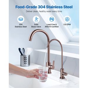 Rubinetto per Acqua RO in Acciaio Inossidabile Senza Piombo, Valvola in Ottone Massiccio Antiruggine, Rubinetto per Acqua Potabile Durevole con Ceramica - Product Image 2