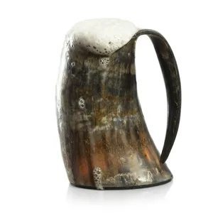 Jarra Artesanal de Cuerno de Búfalo, Forma Natural, Estilo Vikingo Rústico, para Cerveza, Duradera, Artículo de Colección - Product Image 3