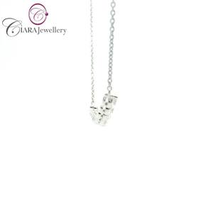 สร้อยคอ AU750สีขาว/เหลืองทองพร้อมเพชรธรรมชาติงานทำมือชั้นเยี่ยม - Product Image 4