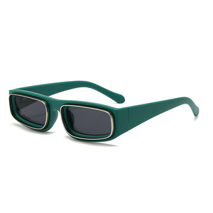 Lunettes de soleil tendance à monture carrée avec finition texturée, élégantes et prêtes pour les photos, protection UV transfrontalière - Product Image 4