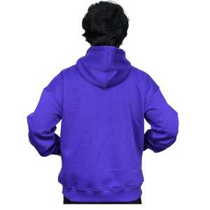 Sudadera con Capucha para Hombre, 100% Algodón, Estilo Casual, Color Morado Oscuro, con Estampado Puff, Premium, Suave, Talla Grande - Product Image 3