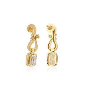 14K Solid Gold 2.46 Carat Lab Grown <b>Diamond</b> Hexagon Cut IGI Certified <b>Dangle</b> <b>Earrings</b> Luxury Jewelry for Women - Product Image 1