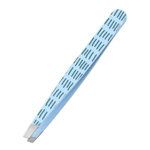 Pinzas para Cejas de Acero Inoxidable, Hechas a Mano, Ligeras, con Punta Inclinada, Diseño Duradero, con Puntos Azules, Profesionales - Product Image 6