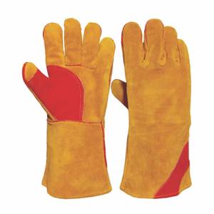 Gants de soudage haute performance en cuir de vachette pleine fleur avec paume fendue, résistants à l'abrasion et à la chaleur, pour la lutte contre les incendies, la fournerie et la boulangerie - Product Image 1