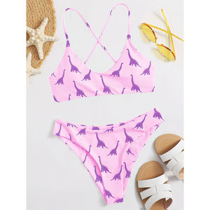 Women's Black Ribbed Bikini Set High Waist Backless Two Piece Swimwear Stretch Knitted Spandex Polyester - Product Image 5