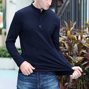 Camiseta de Golf Personalizada al por Mayor, Manga Larga, Cuello Alto, 320g, Lisa, con Logotipo Impreso Personalizado, 100% Poliéster para Hombre - Product Image 5