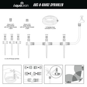 Aspersores de Jardín con Estaca de Plástico, 120m², Arco Ajustable, Válvula Integrada de Encendido/Apagado para Césped y Patio - Product Image 6