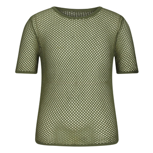 Unisex <b>Mesh</b> Short Sleeve Crew Neck <b>Top</b> Breathable Hollow Out Dot Pattern Summer Leisure Shirt Adults Regular Fit Polyester Tee - Product Image 5