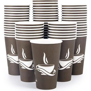 Confezione da 210 Bicchieri Usa e Getta da 16 oz Marroni per Caffè Caldo, Ideali per Feste, Picnic ed Eventi in Viaggio - Product Image 1