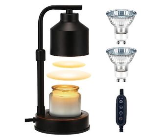 Premium Candle Warmer Lamp with Timer <b>Dimmer</b> Combo Metal Structure and Designer Glass Shade for Even Heat Distribution - Product Image 4