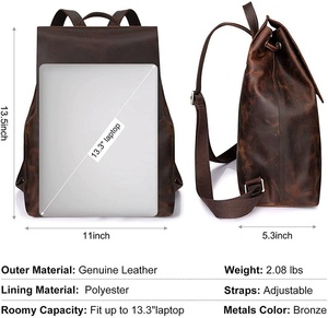 Sacs à dos en cuir légers et imperméables pour femmes, avec sangles personnalisées, prix de gros, pour ordinateur portable, idéaux pour l'extérieur - Product Image 2