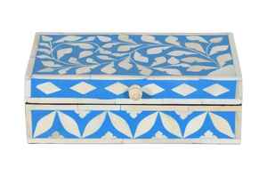 Caja rectangular de madera con incrustaciones de nácar y adornos dorados, hecha a mano, estilo antiguo, para decoración del hogar, cofre para objetos decorativos. - Product Image 3